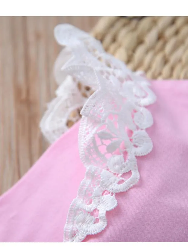 Infant Baby Lace Solid Color Long Sleeve Bodysuit