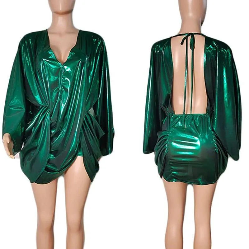 Irregular Ruched Birthday Mini Dress