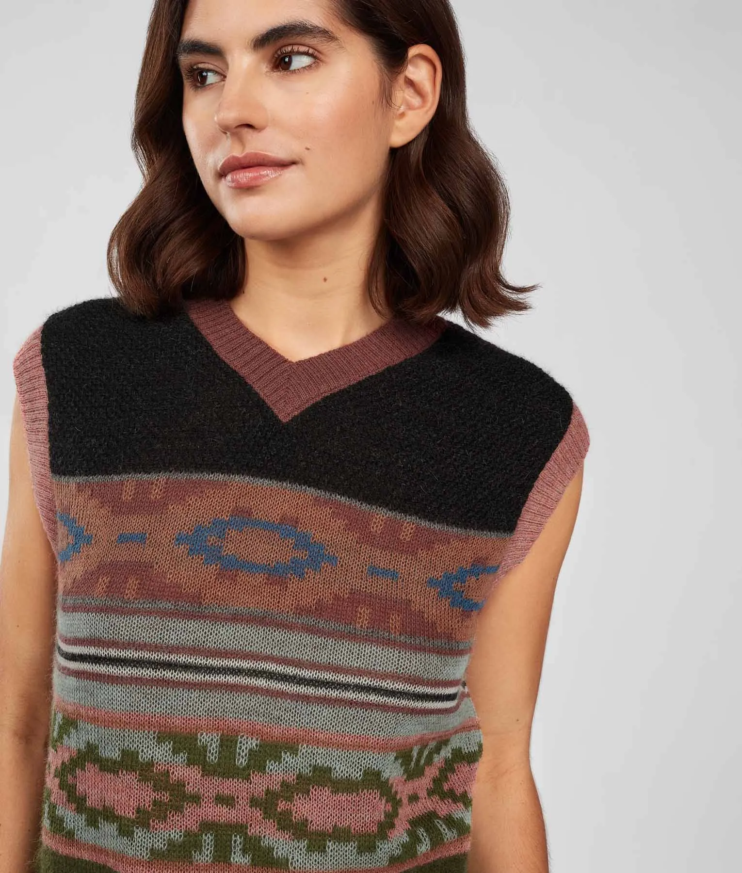 Jacquard Stripes and Textures Slipover