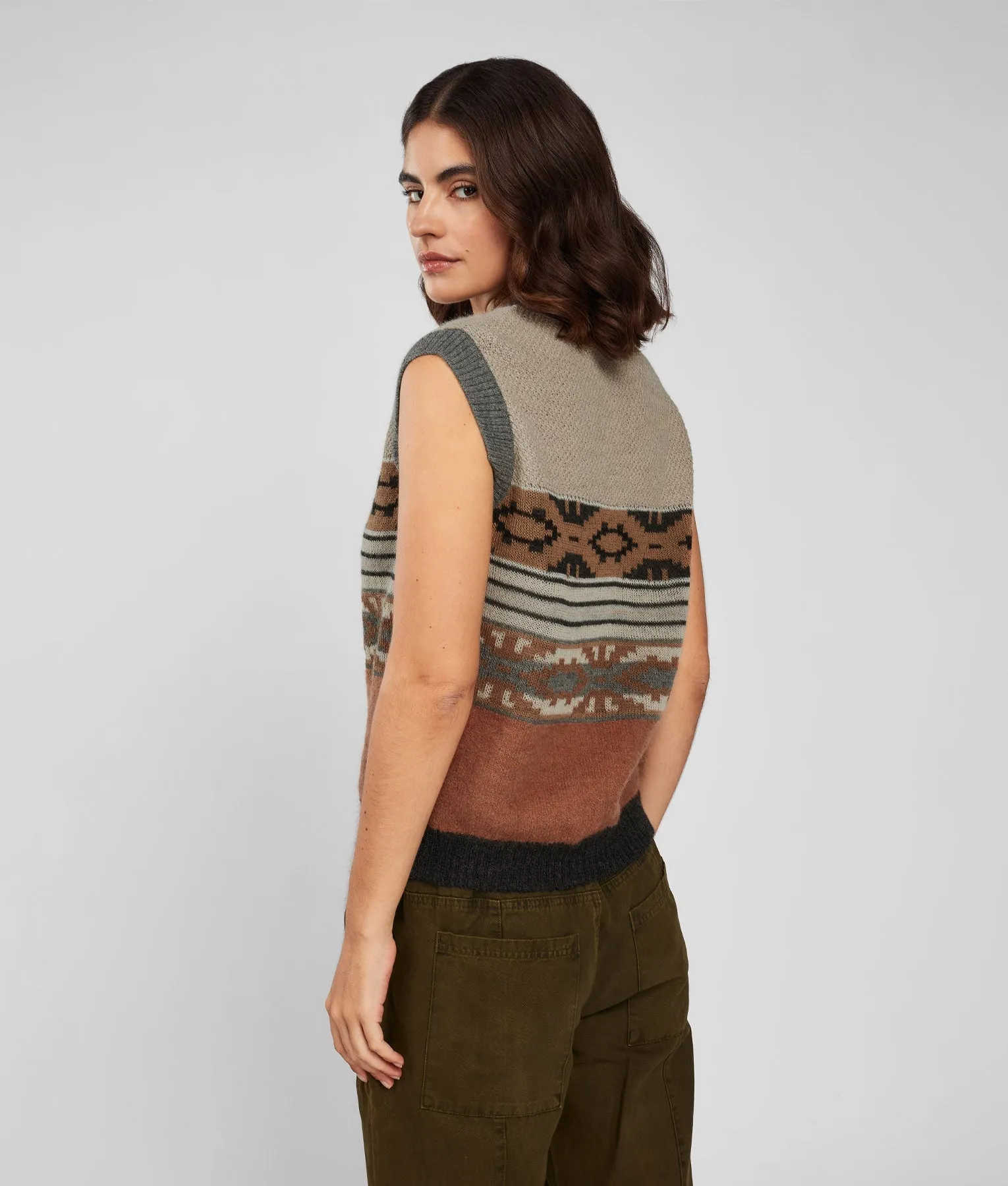 Jacquard Stripes and Textures Slipover
