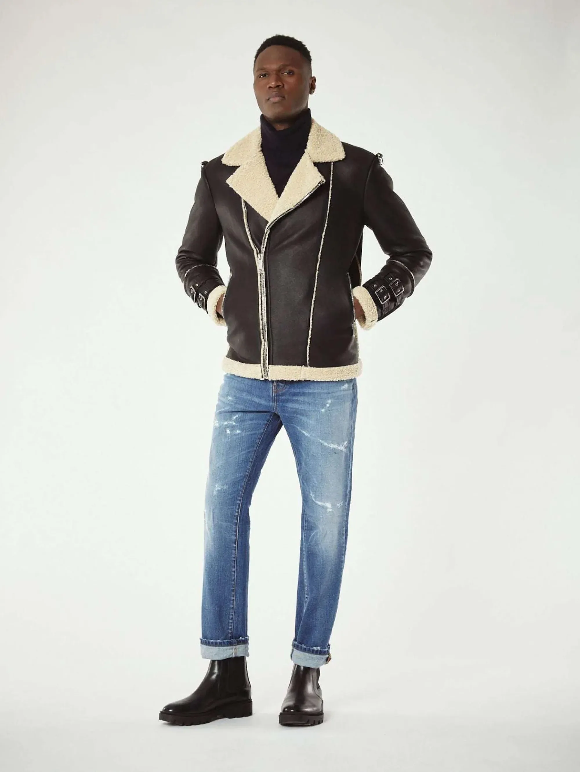 Jeans Effetto Used Blu