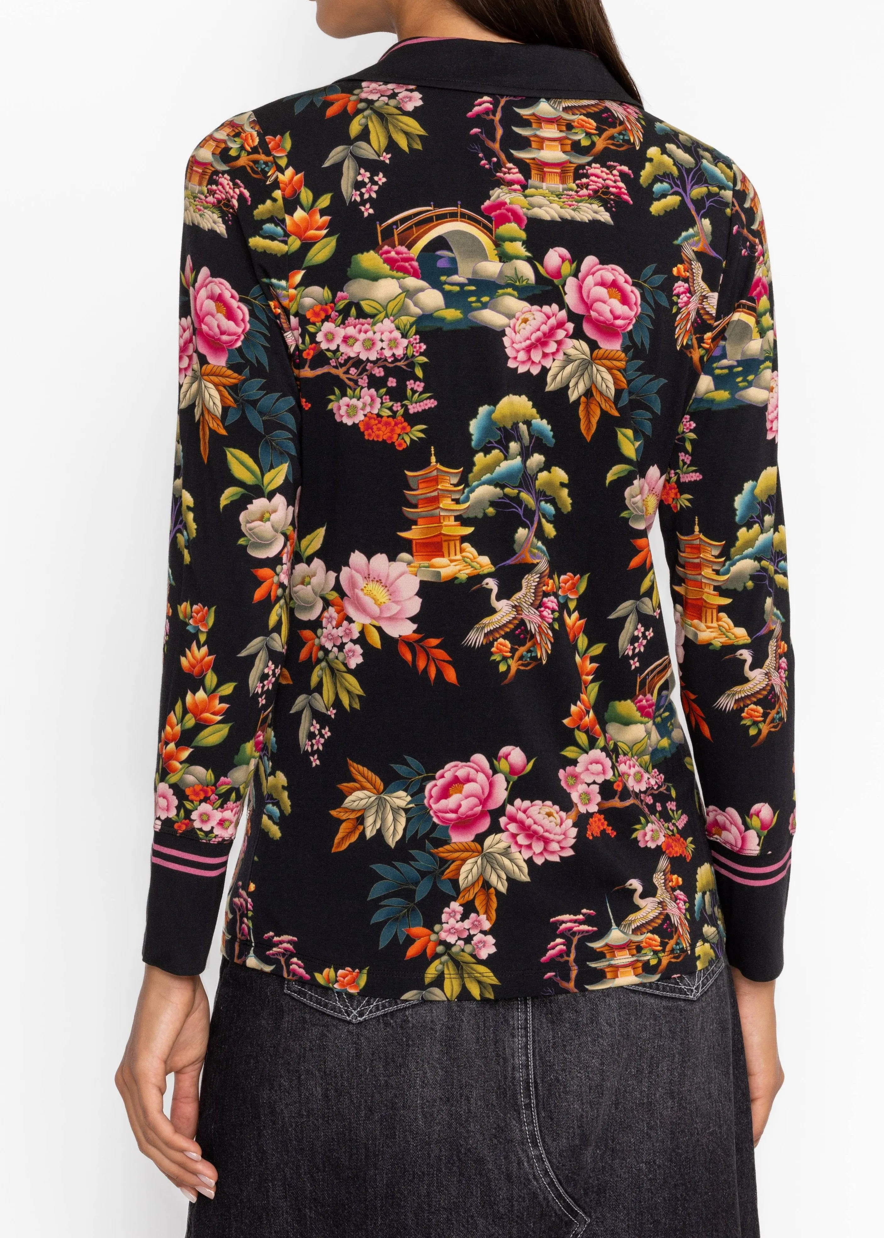 Johnny Was Janie Favorite Split Front Collared Henley Soundbath
