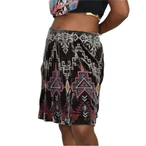 Johnny Was Tisha Embroidered Velvet Skirt Size Large