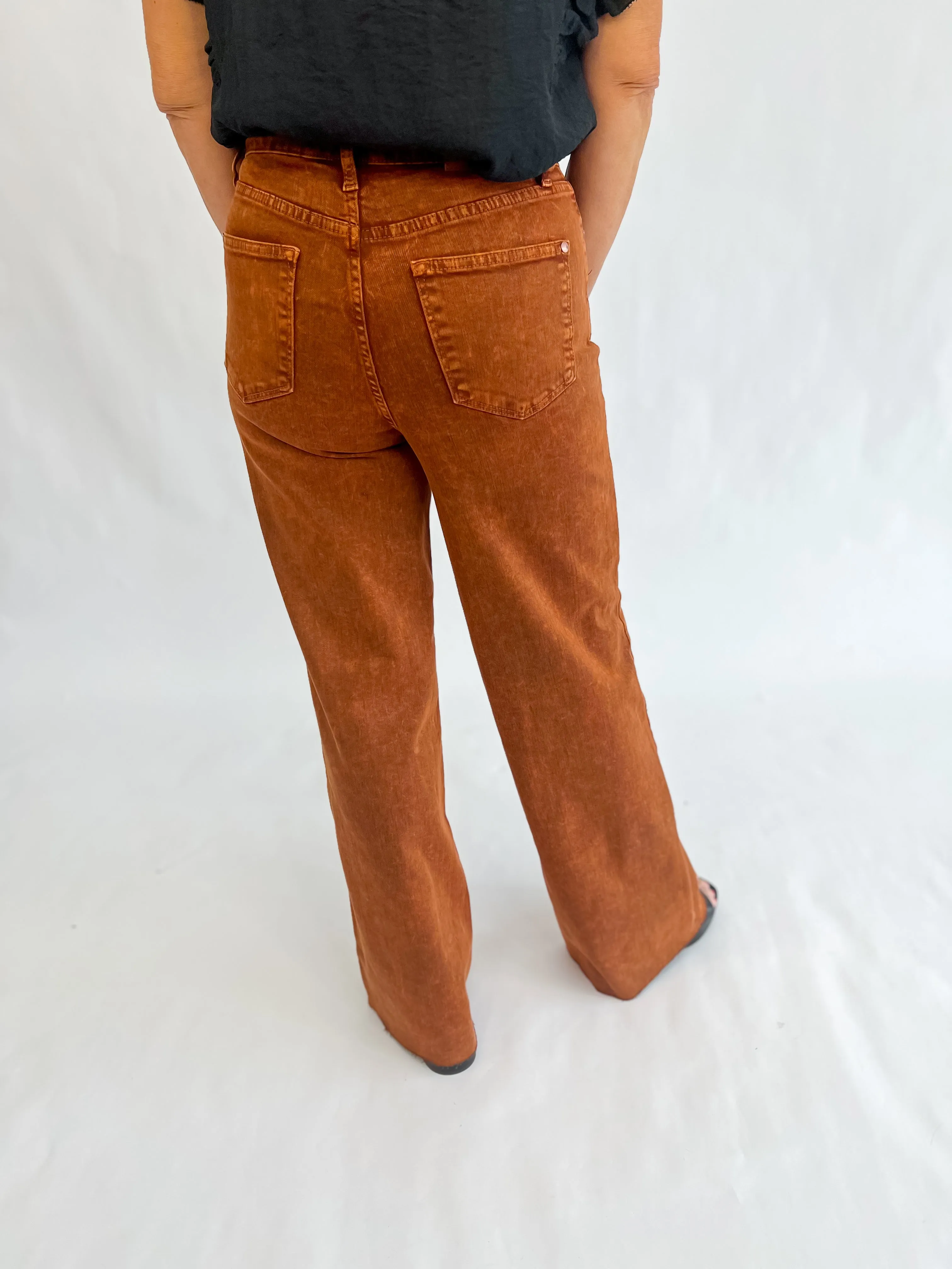 [Judy Blue] Retro Wide Leg Jean-Pumpkin Spice