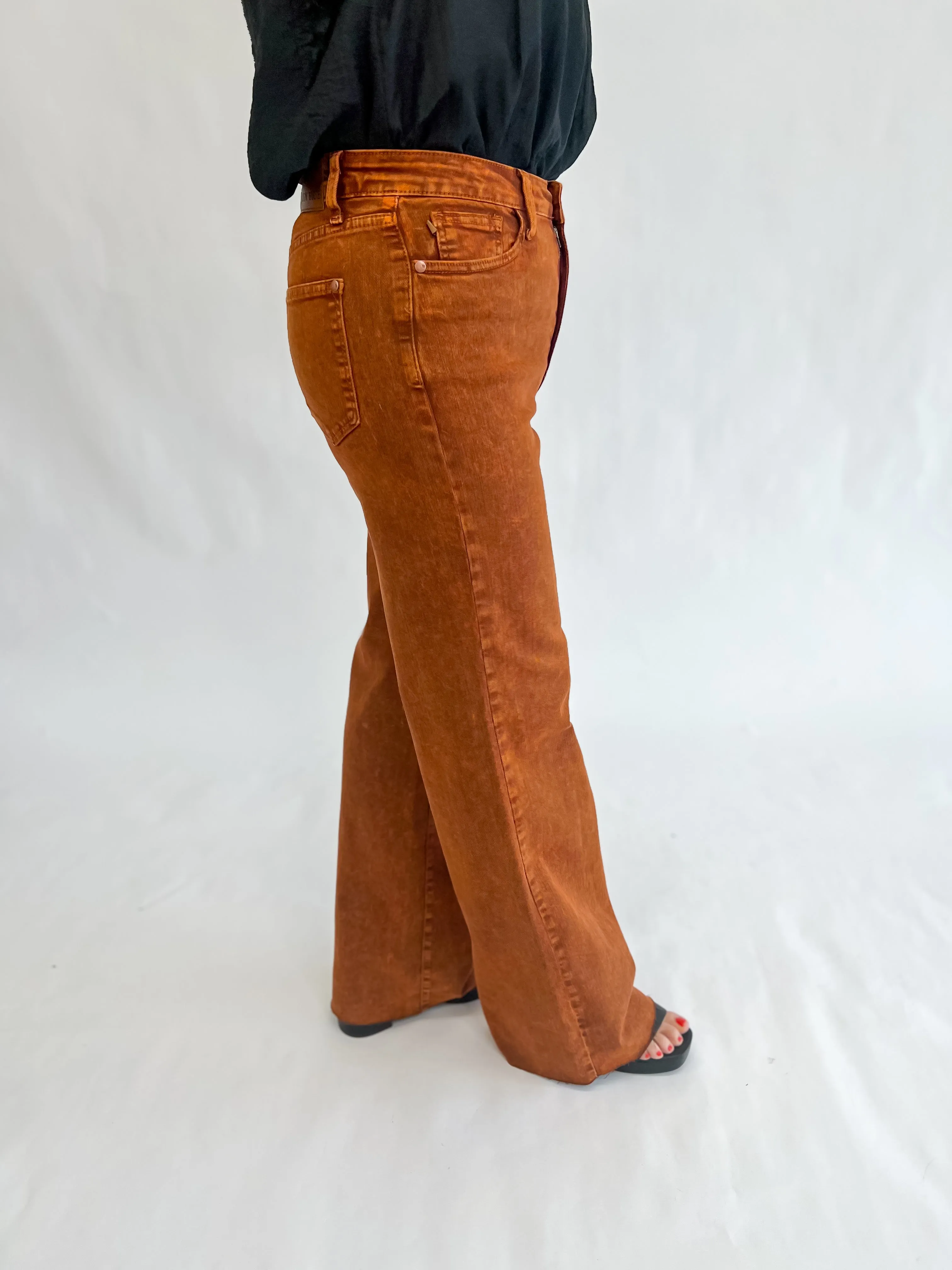 [Judy Blue] Retro Wide Leg Jean-Pumpkin Spice