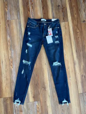 Kancan Midrise Super Skinny Dark Denim Jeans