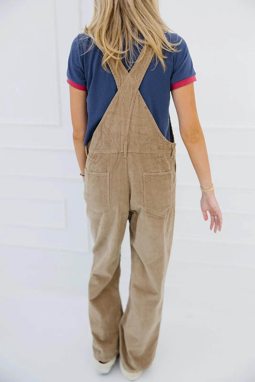 Kassidy Corduroy Overalls - Taupe