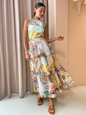 Kate Ford Zellejie Long Layered Dress in Multi