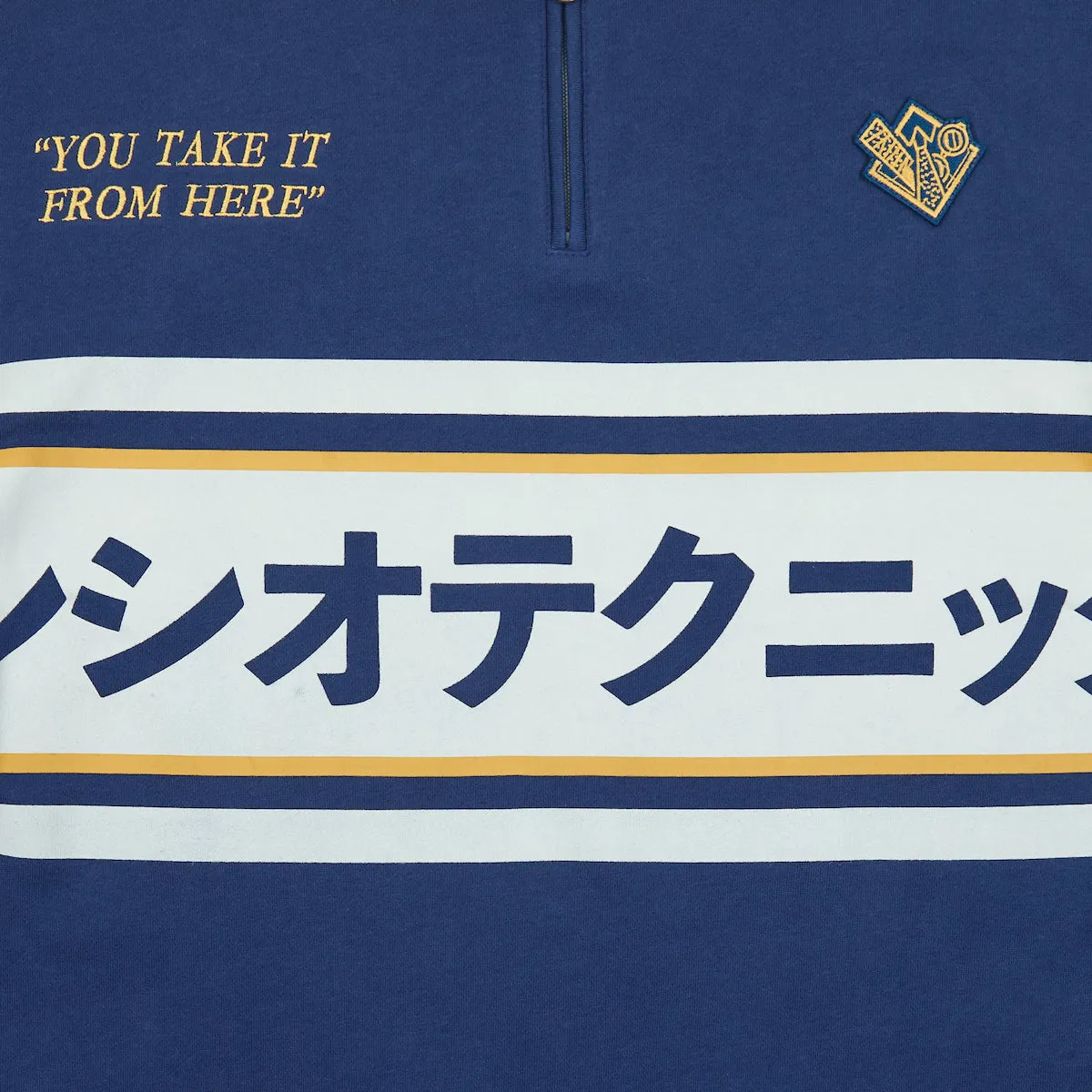 Kento Nanami Blue & Yellow Quarter-Zip Pullover