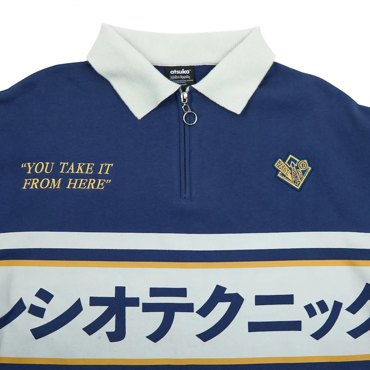 Kento Nanami Blue & Yellow Quarter-Zip Pullover