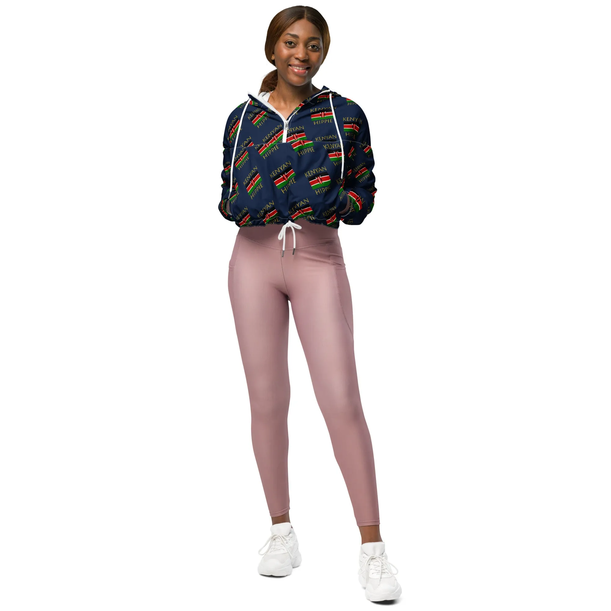 Kenyan Flag Hippie™ Women’s Stylish cropped windbreaker