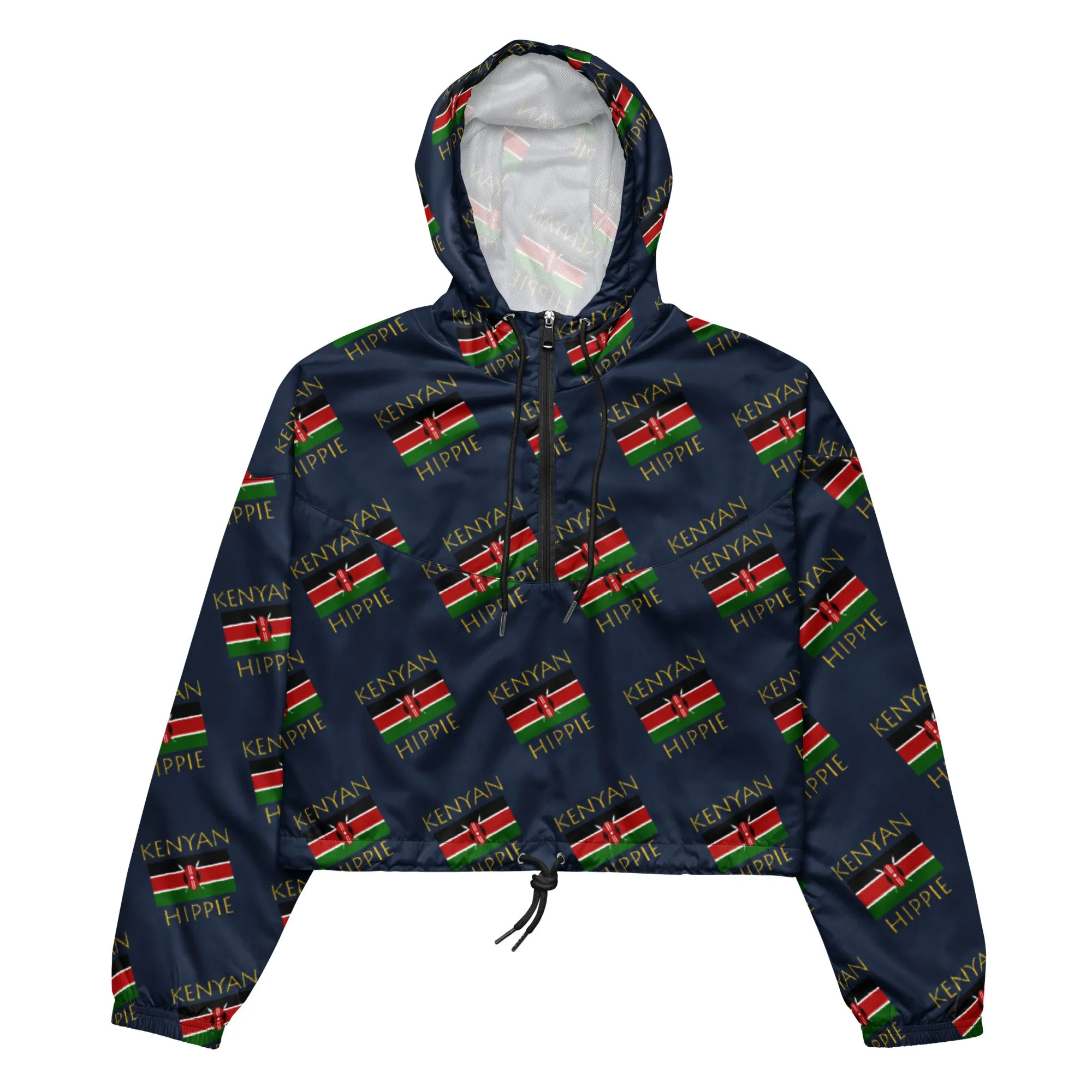 Kenyan Flag Hippie™ Women’s Stylish cropped windbreaker