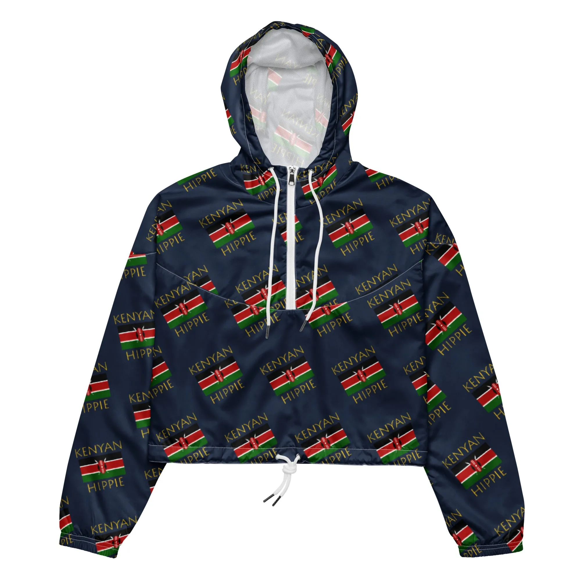 Kenyan Flag Hippie™ Women’s Stylish cropped windbreaker
