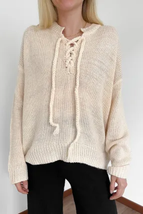 Khloe Lace Up Front Sweater Top