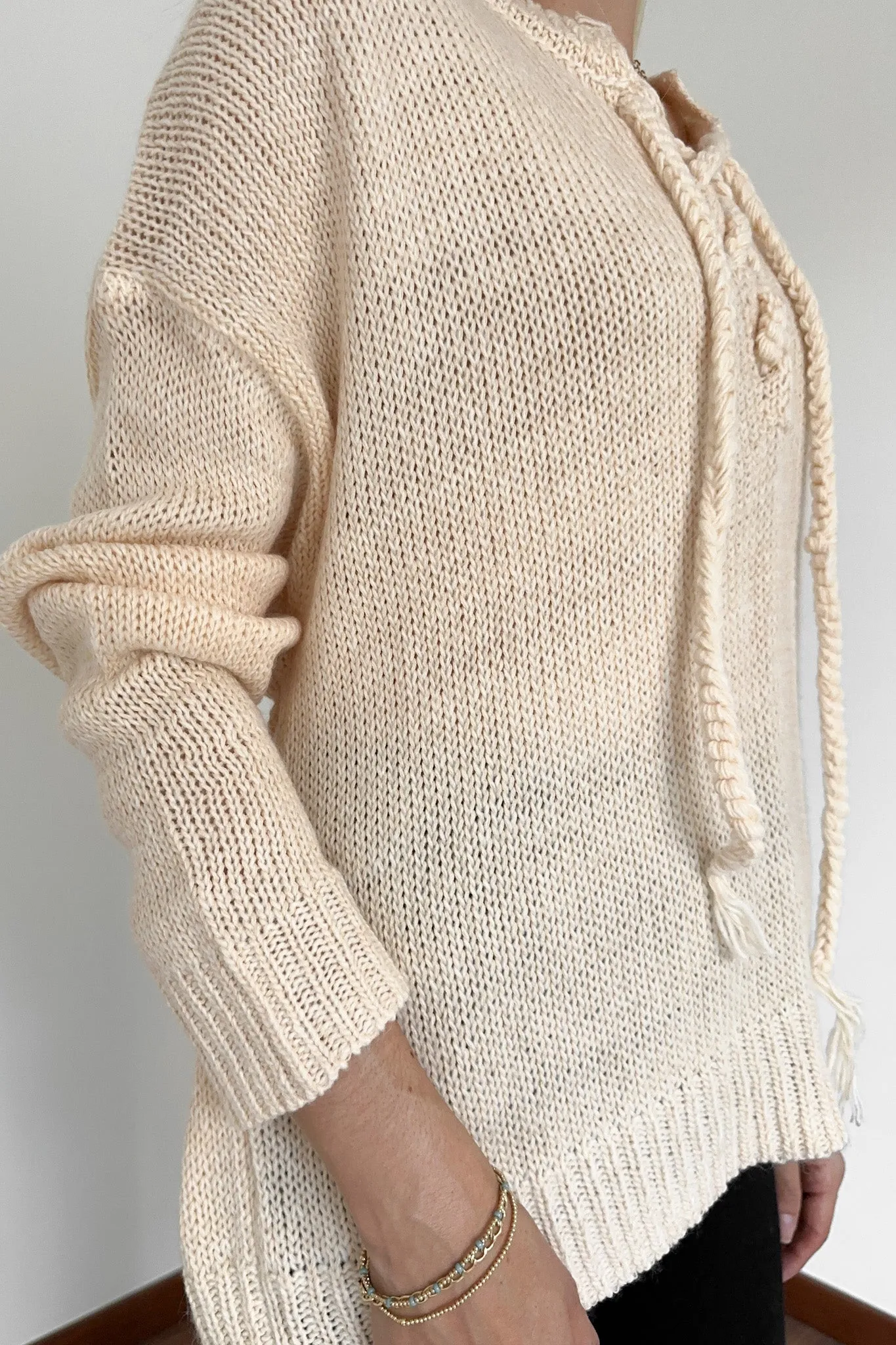 Khloe Lace Up Front Sweater Top