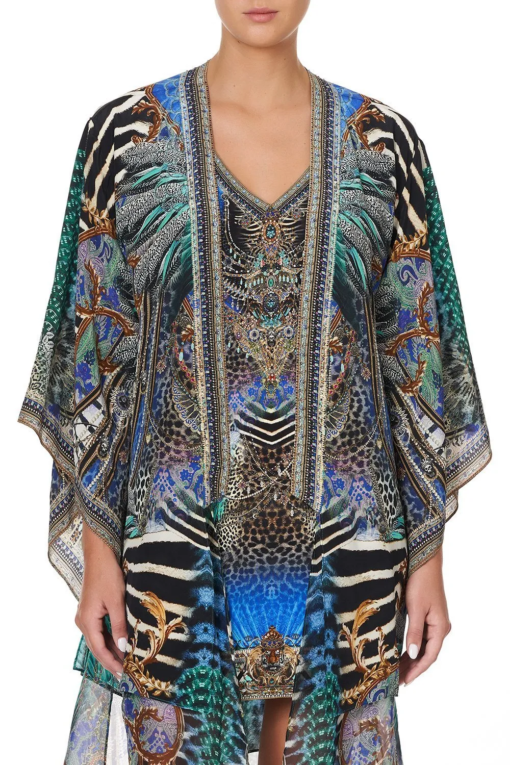 KIMONO WITH LONG UNDERLAYER ANIMAL ARMY