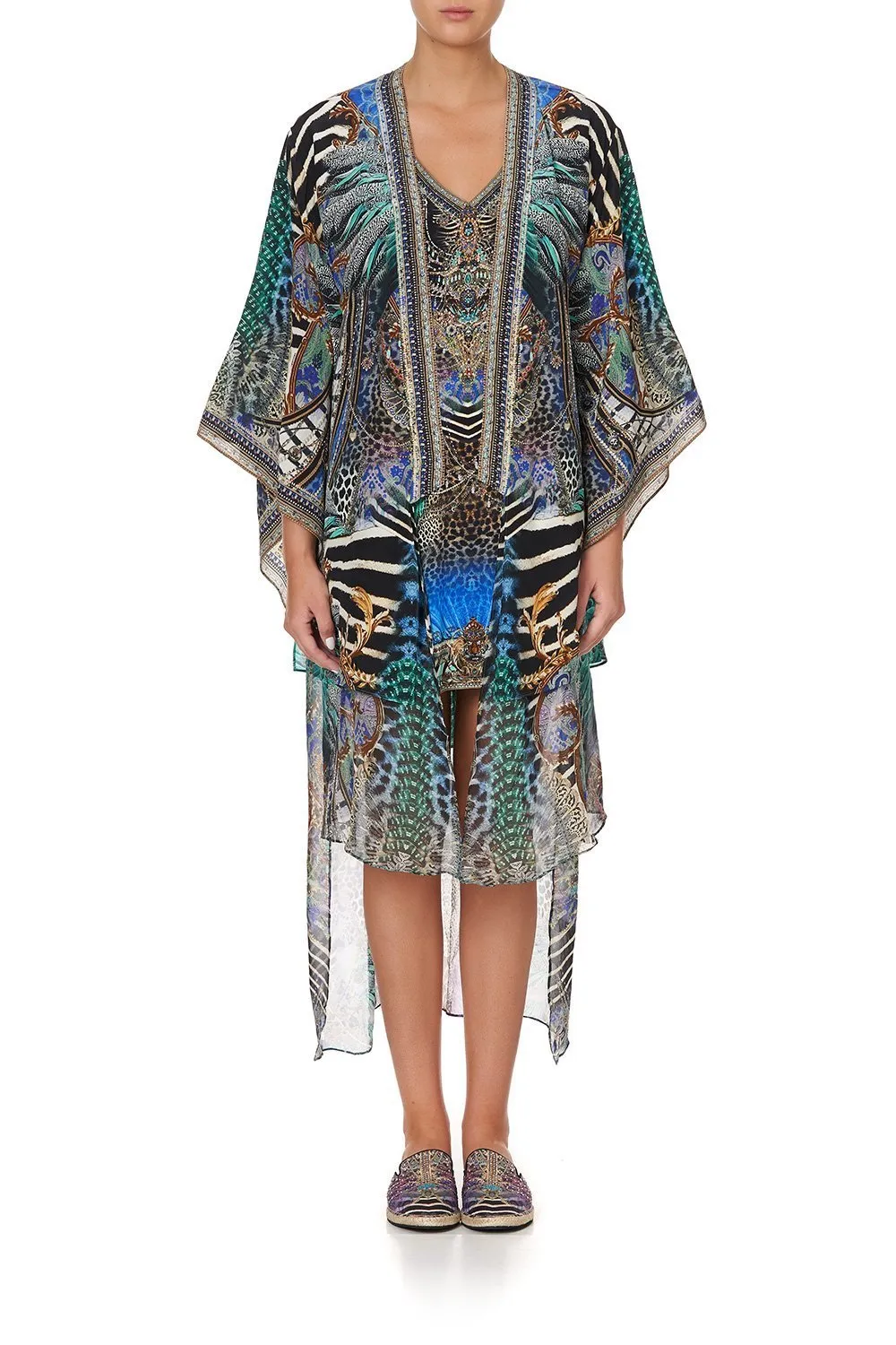 KIMONO WITH LONG UNDERLAYER ANIMAL ARMY