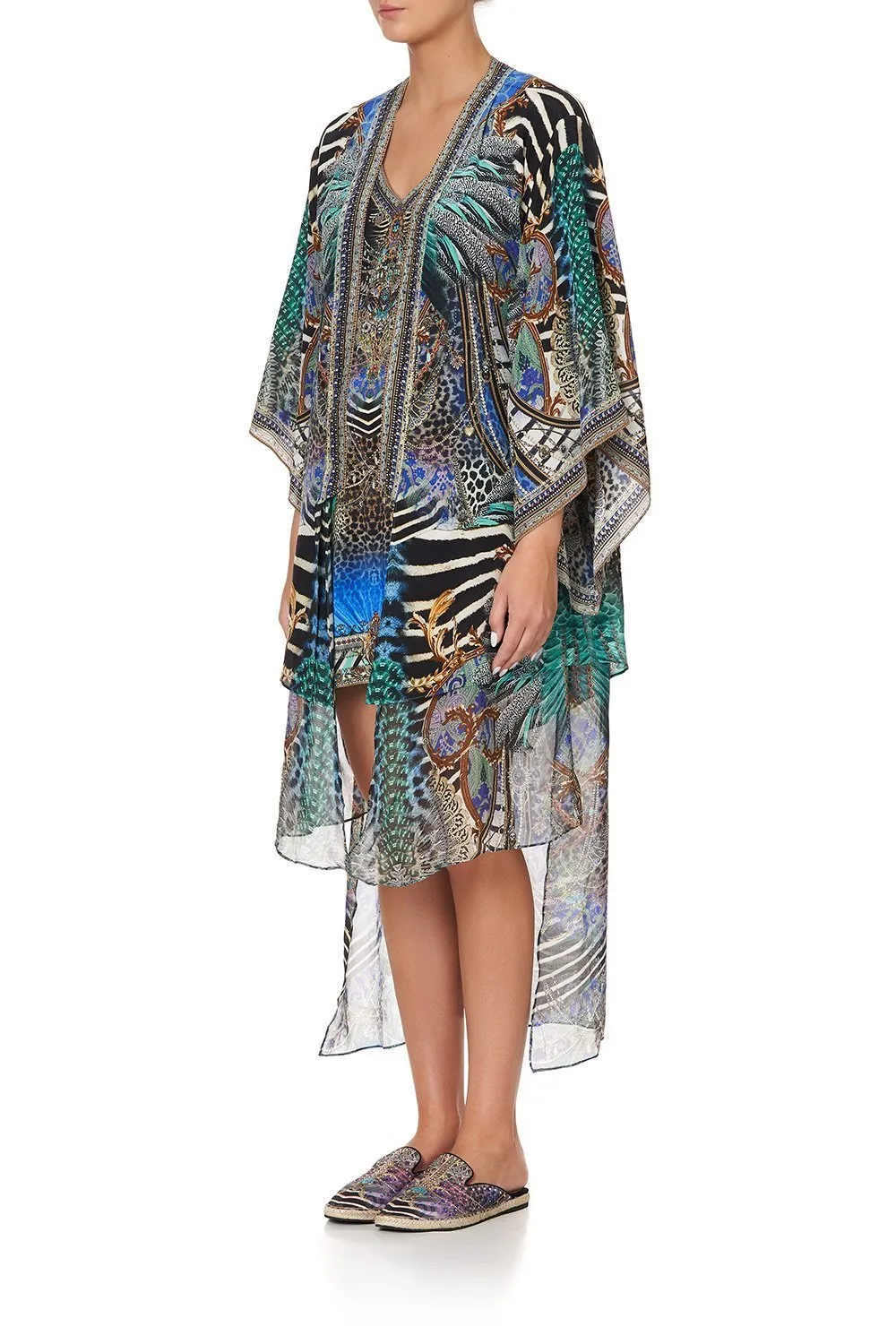 KIMONO WITH LONG UNDERLAYER ANIMAL ARMY