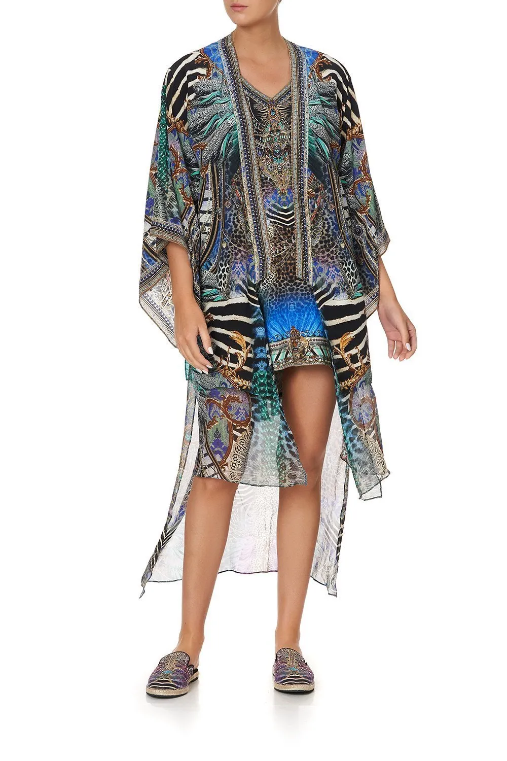 KIMONO WITH LONG UNDERLAYER ANIMAL ARMY