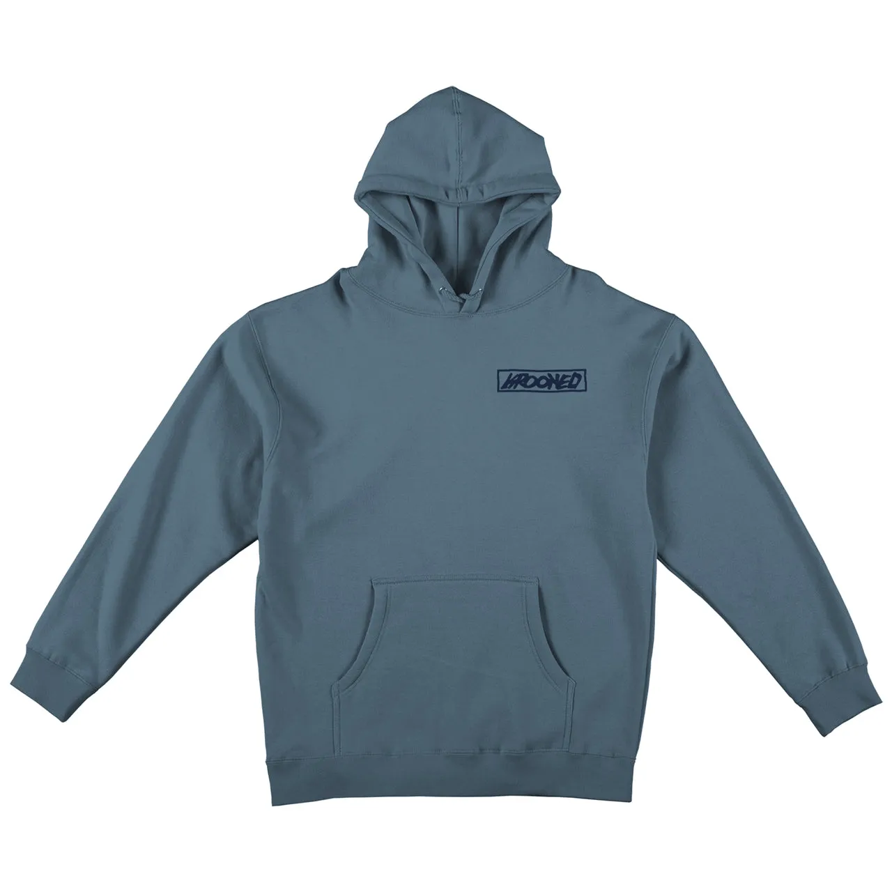 KROOKED Moonsmile Raw Pullover Hoodie Slate Blue/Navy Prints