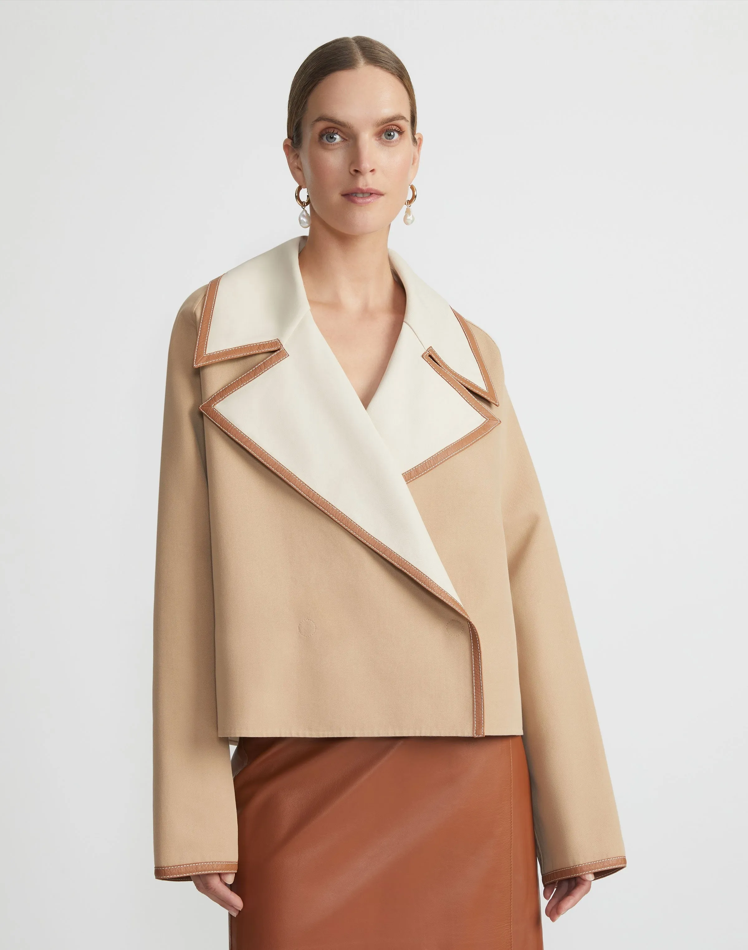 Lafayette 148 Reversible Wide Notch Lapel Jacket in Birch