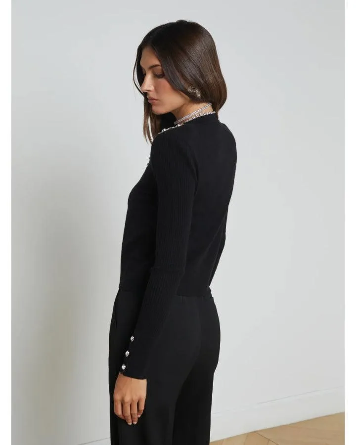 L'Agence Cesca Crystal Heart Pullover