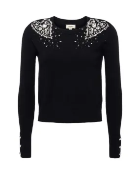 L'Agence Cesca Crystal Heart Pullover