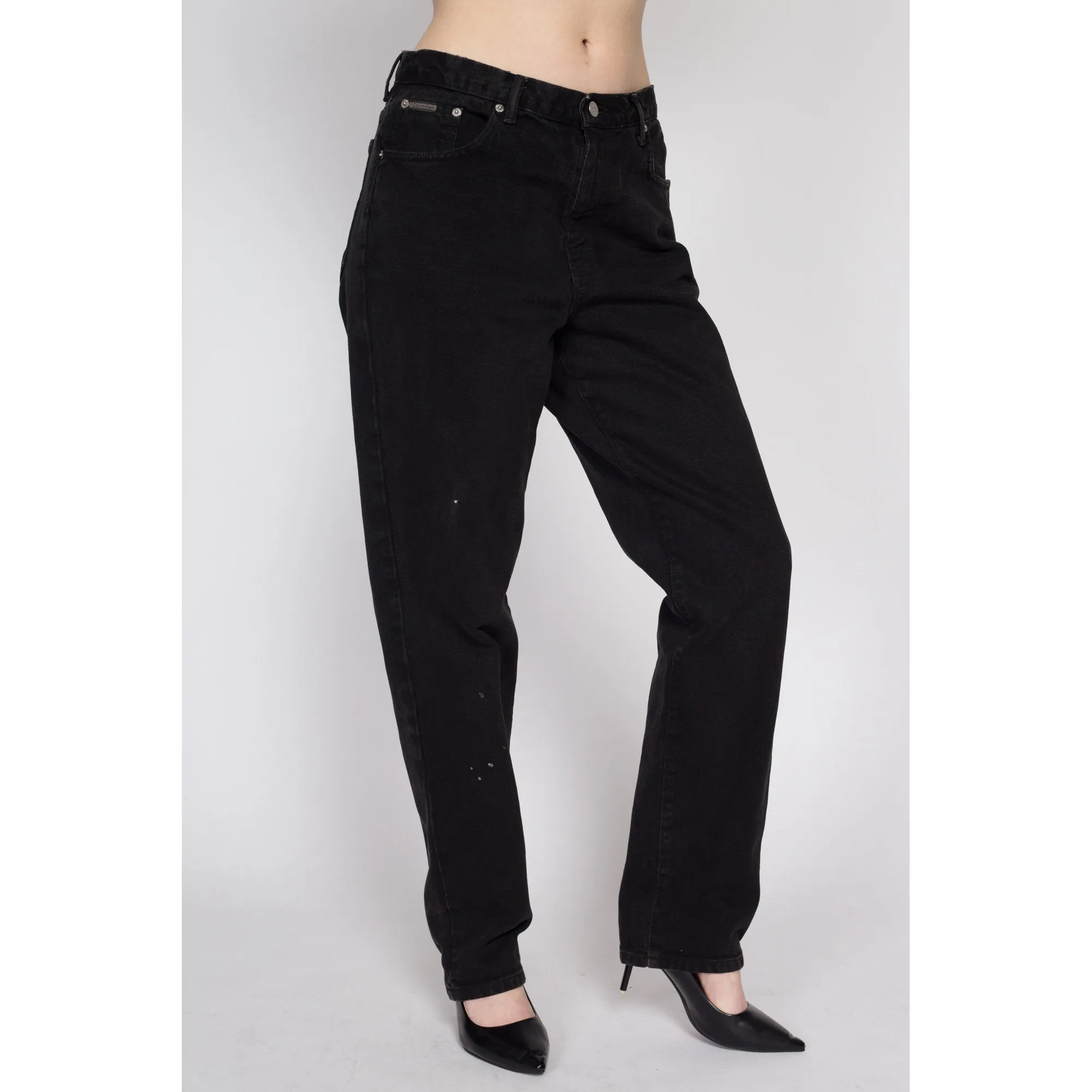 Large 90s Black Calvin Klein High Waisted Jeans 31"
