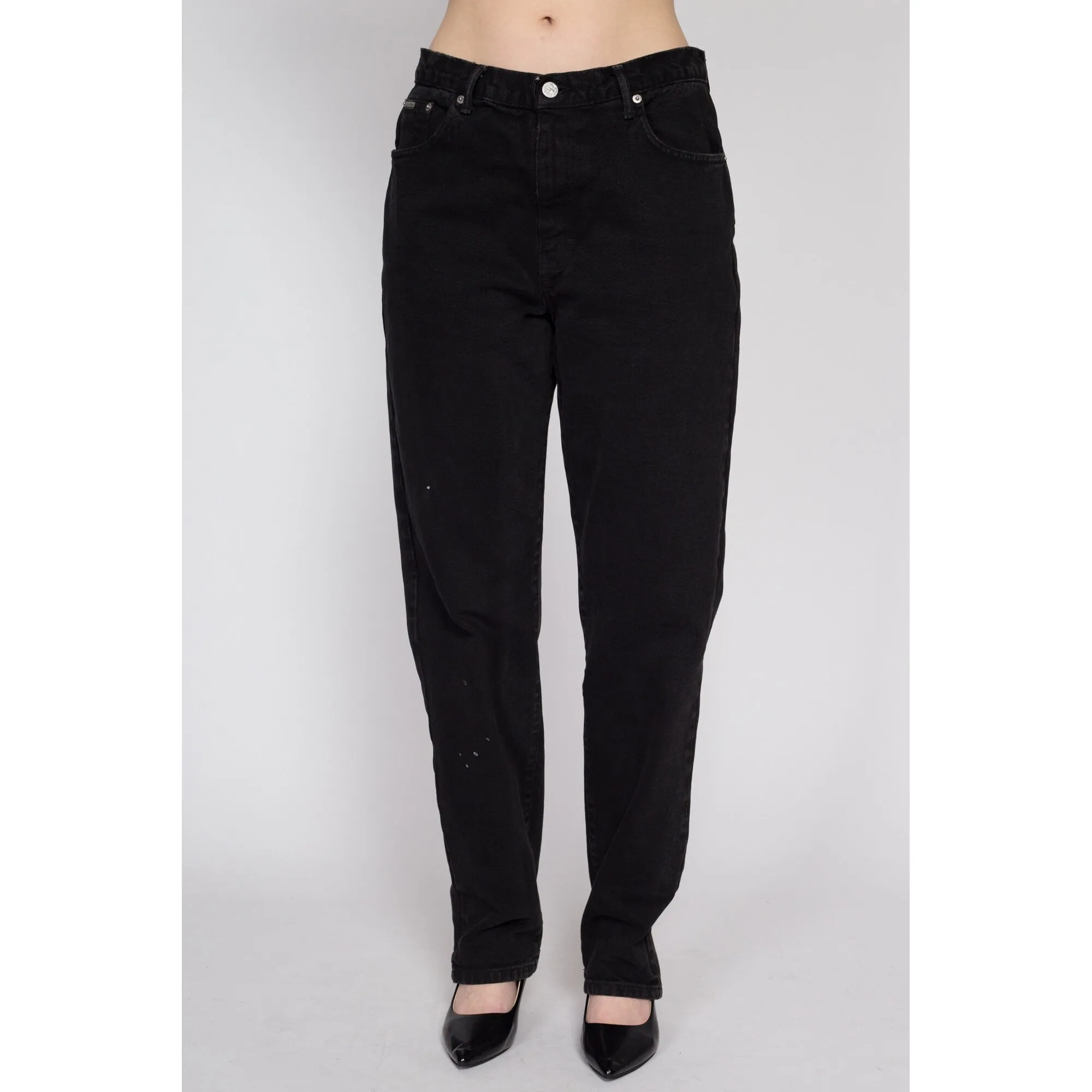 Large 90s Black Calvin Klein High Waisted Jeans 31"