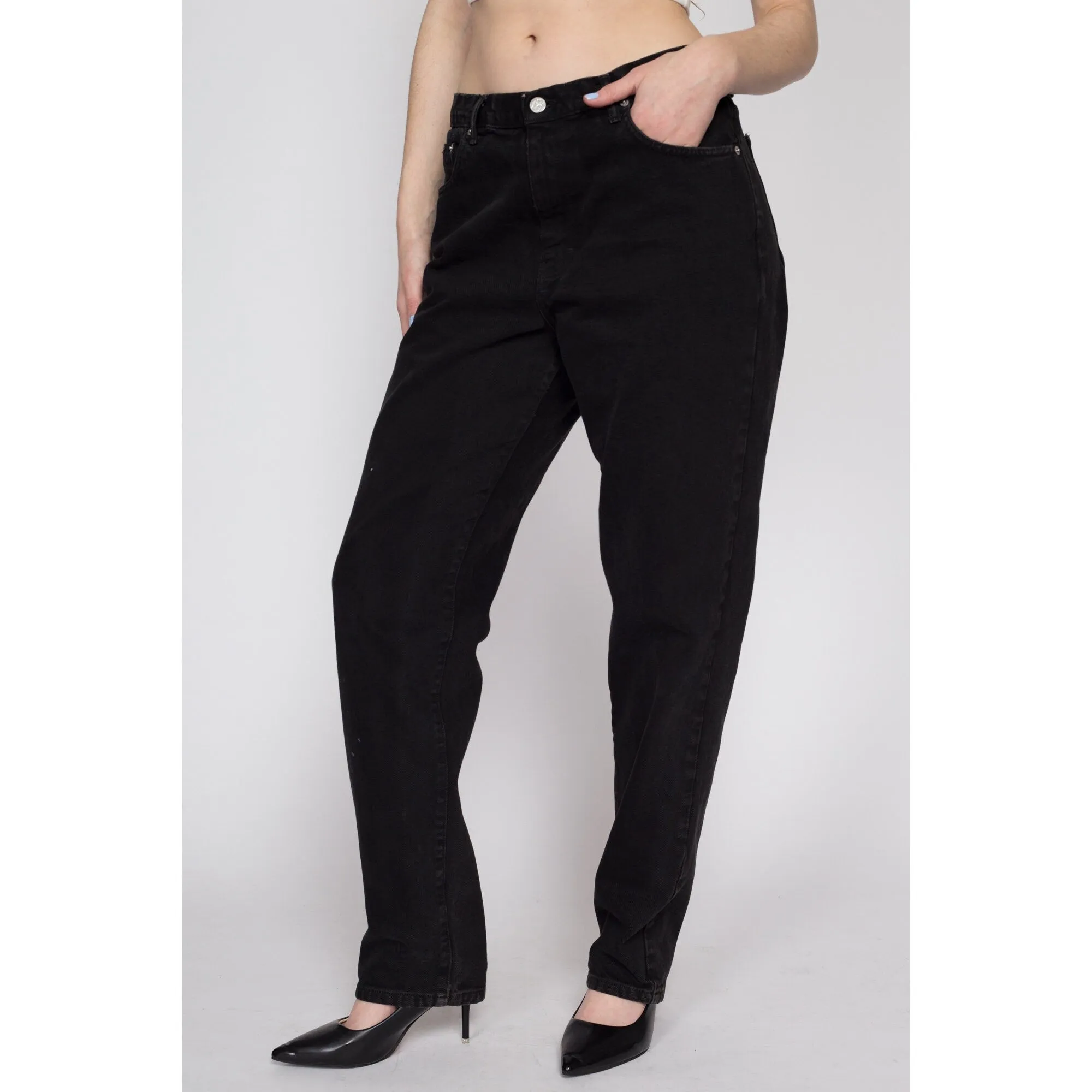 Large 90s Black Calvin Klein High Waisted Jeans 31"