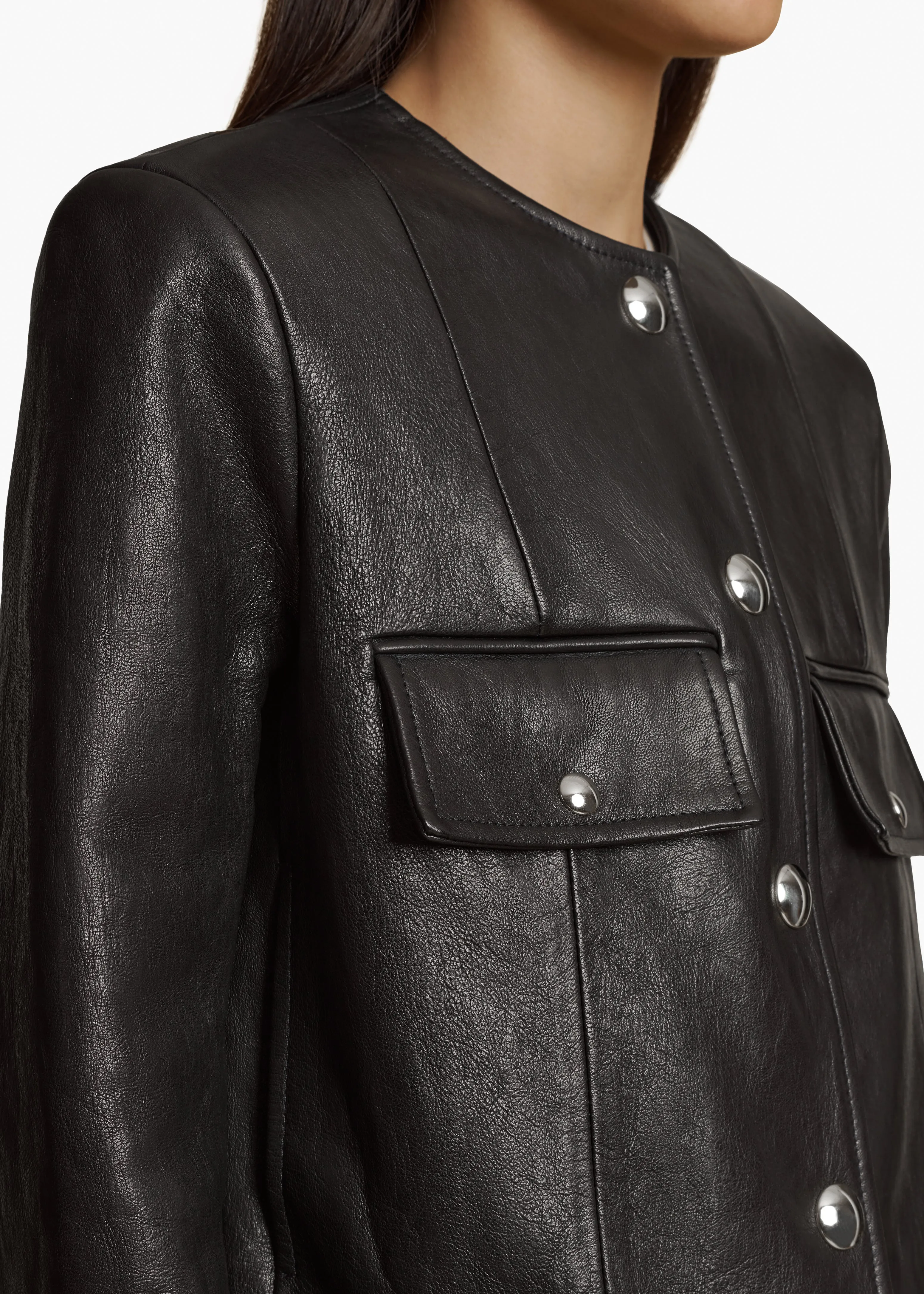 Laybin Jacket in Black Leather