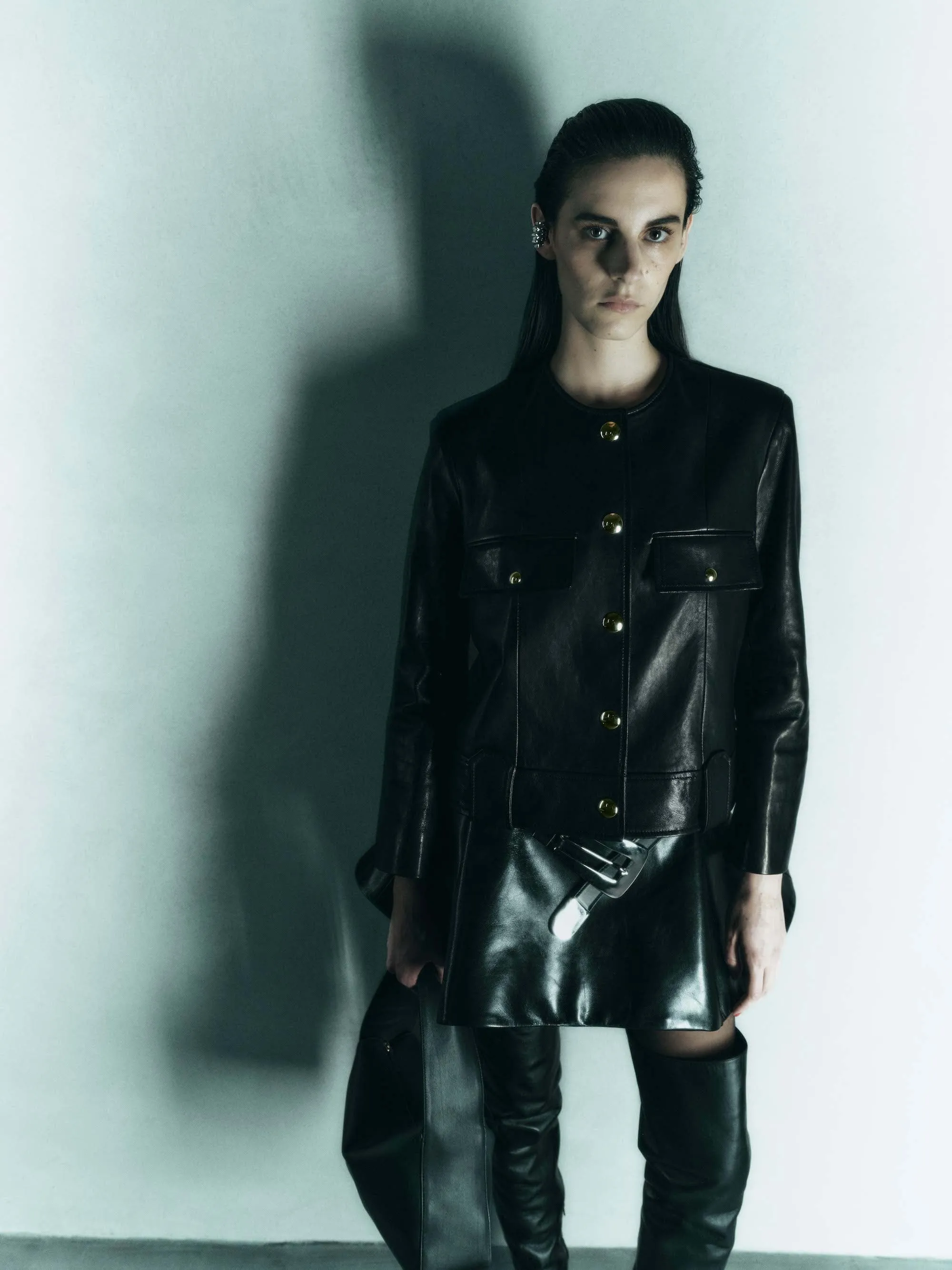 Laybin Jacket in Black Leather