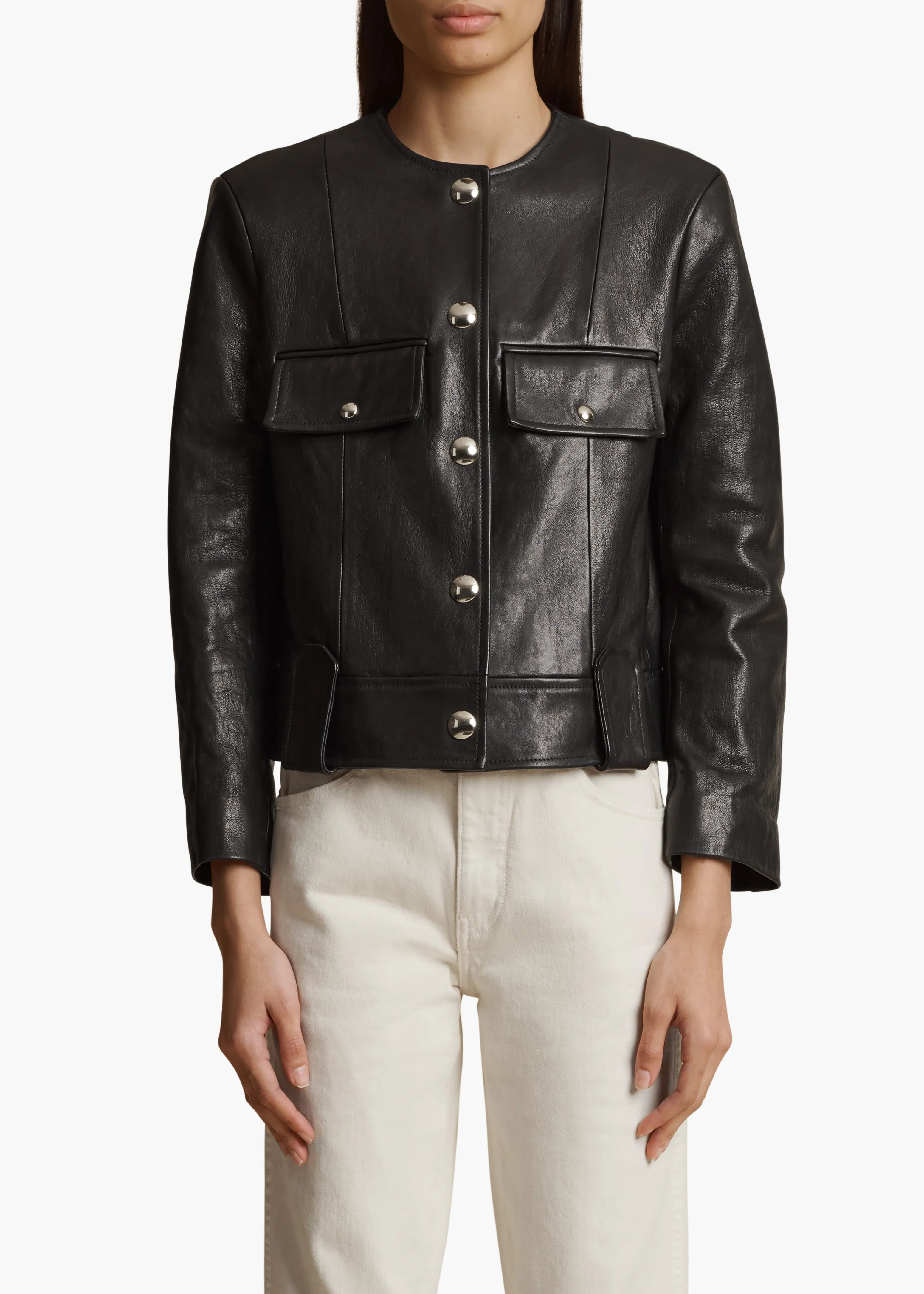 Laybin Jacket in Black Leather