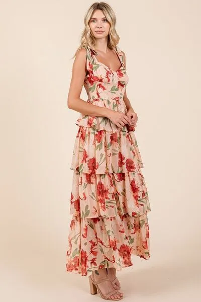Layered Floral Maxi Dress