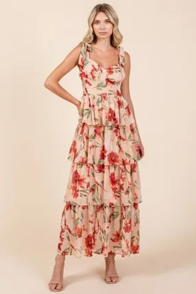 Layered Floral Maxi Dress