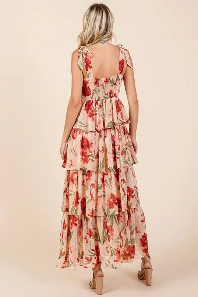 Layered Floral Maxi Dress