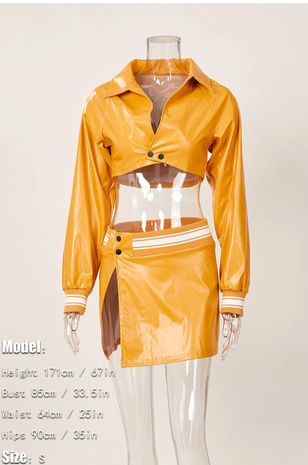 Leather High  Split Mini