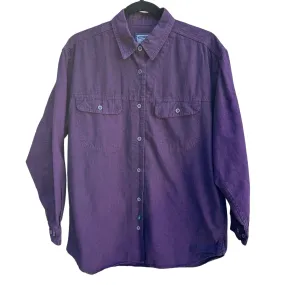 Lee Vintage Mens Purple Button-Up Long Sleeve Heavyweight Cotton Flannel Shirt S