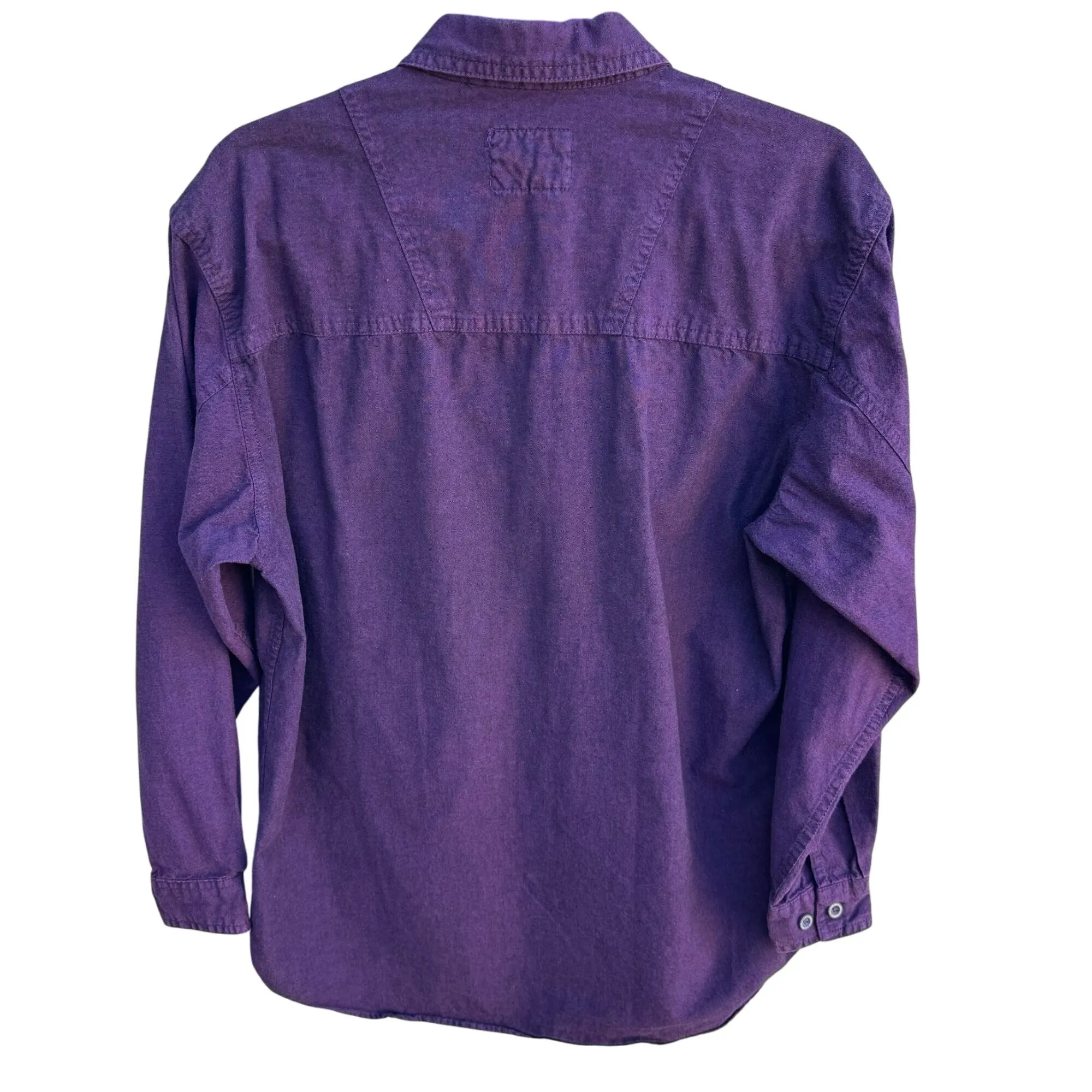Lee Vintage Mens Purple Button-Up Long Sleeve Heavyweight Cotton Flannel Shirt S