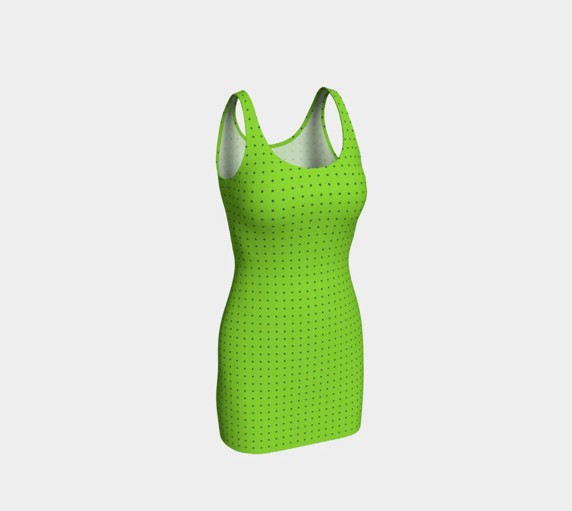 Light green polka dot Bodyon  Dress