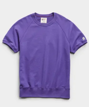 Lightweight Short Sleeve Sweatshirt in Royal Purple