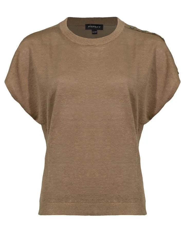 Linen Cap Sleeve Pullover