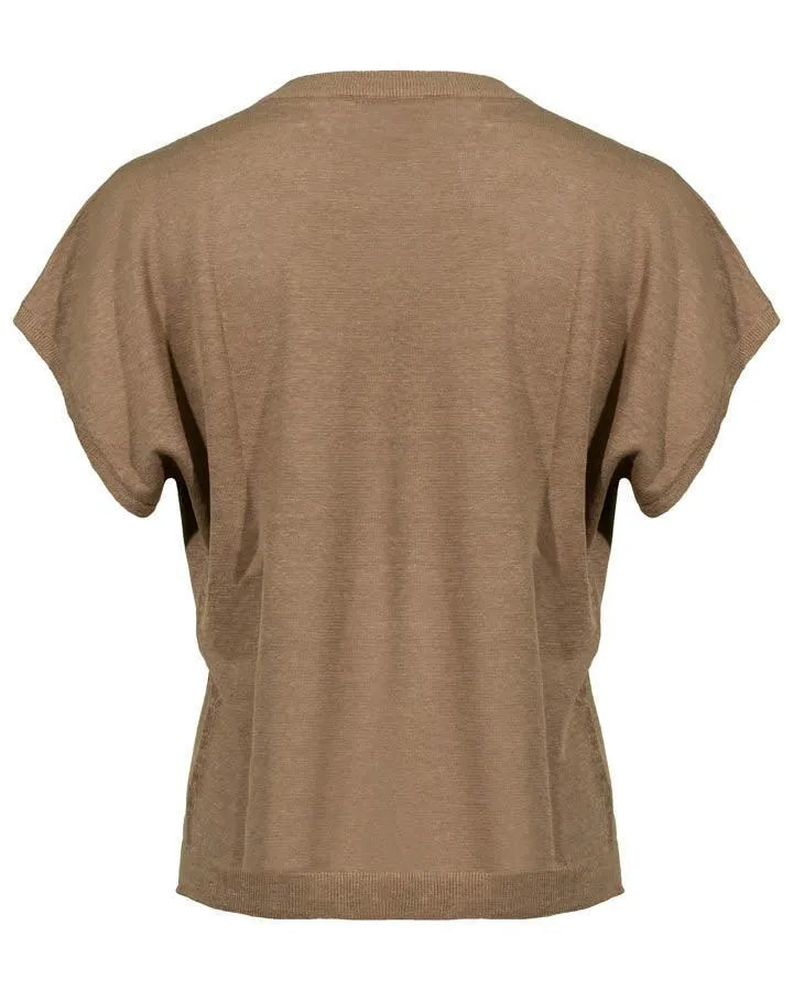 Linen Cap Sleeve Pullover