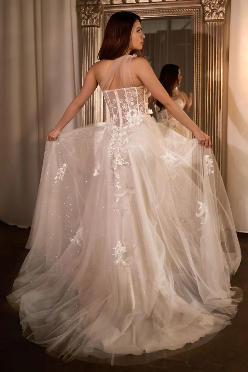 Locked In | One Shoulder A Line Bridal Gown | A1053W