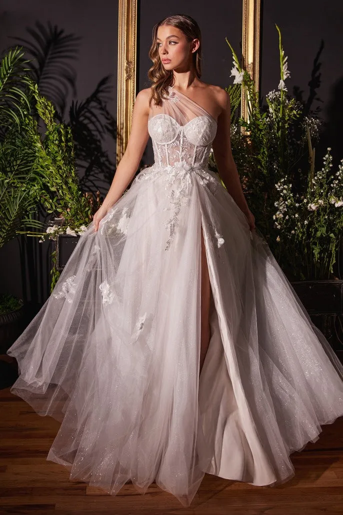 Locked In | One Shoulder A Line Bridal Gown | A1053W