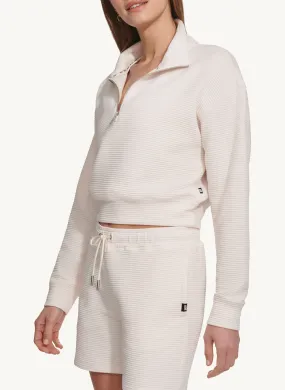 Long Sleeve Funnel Neck Pullover With Logo
