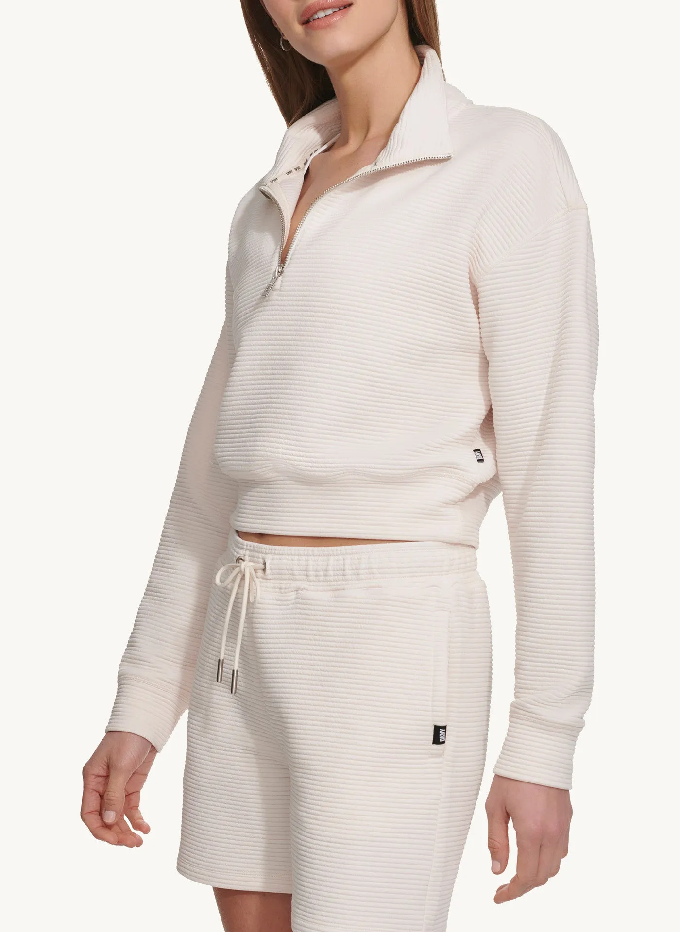 Long Sleeve Funnel Neck Pullover With Logo