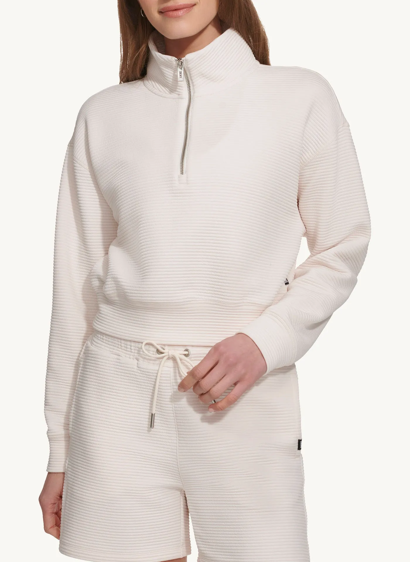 Long Sleeve Funnel Neck Pullover With Logo