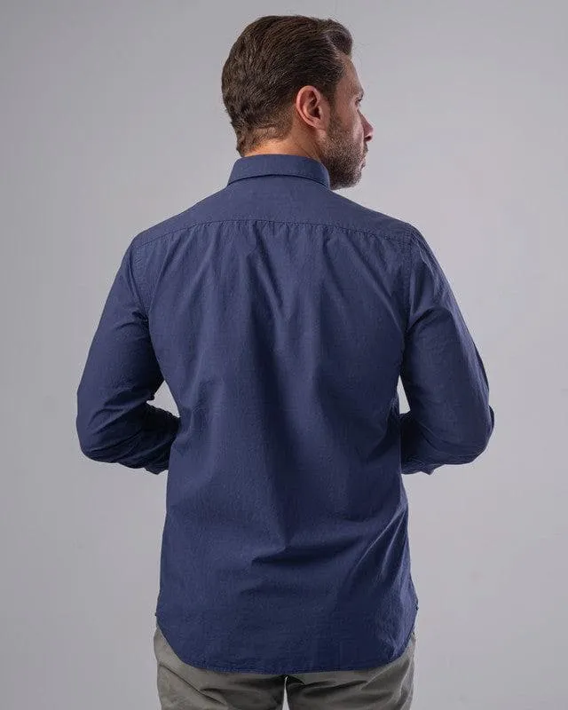 LONG SLEEVE PLAIN SHIRT - NAVY