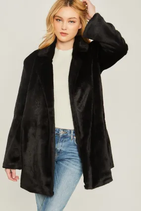 Love Tree Junior Woven Solid Teddy Collar Coat